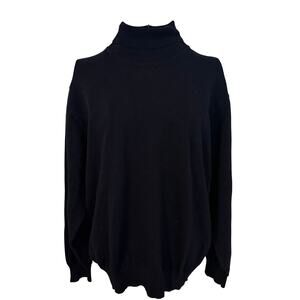 MARZ M Germany Luxury Navy Pure New Wool Pullover Turtleneck Sweater Preppy